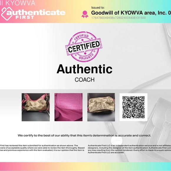 Coach Horse and Carriage Signature Sateen Jacquard Hobo Bag w/ Pink Trim - Picture 9 of 9